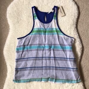 BNWT Sheer Blue and Green Striped Tank Beach Cover